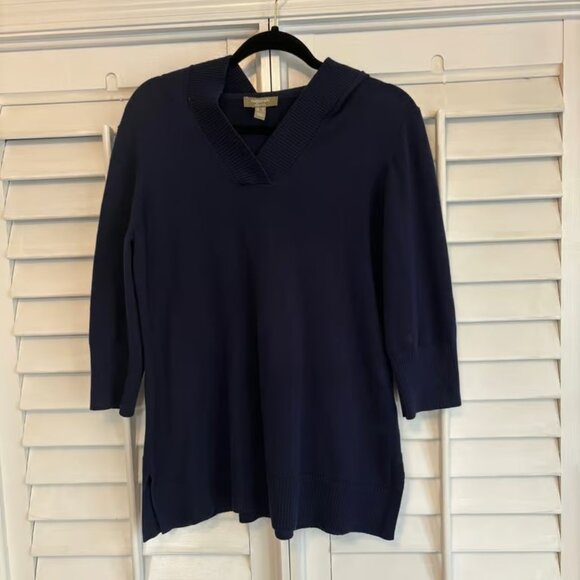 Naturals D & Co Navy Hooded Top Size Medium - Picture 1 of 7